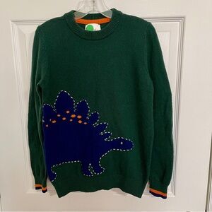 Mini Boden Dinosaur Sweater Boys Size 11-12 Kids Crew Cotton Wool Blend Pullover